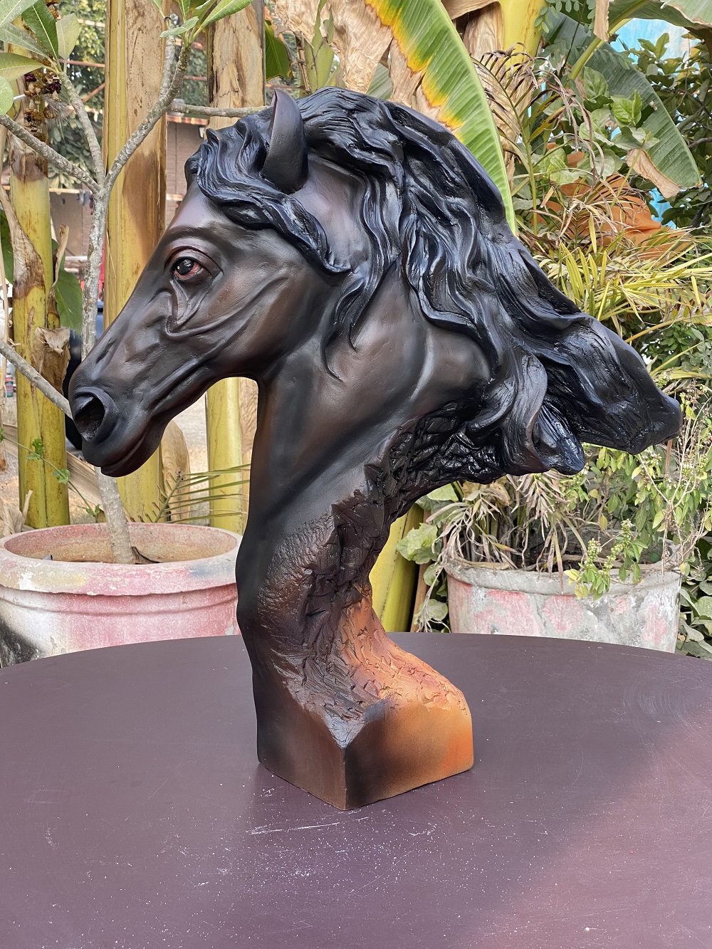 FRP 3D Horse Bust Sculpture